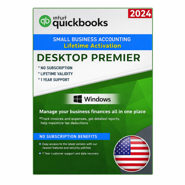 QuickBooks Desktop Premier Plus 2024 No Subscription Lifetime | Windows